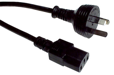 Power Cord C13,  Australian Plug , Black Color , 3 Metre Long