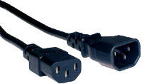 Power Cord C13 Extension, Black Color 2 Metre Long