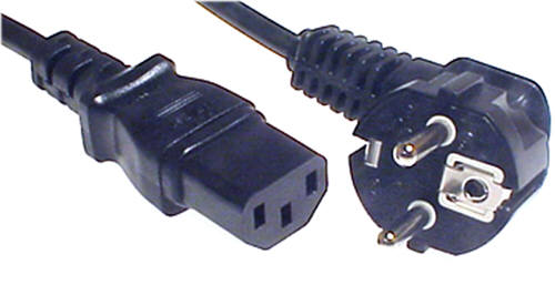 Power Cord C13,  Euro Plug , Black Color , 2 Metre Long