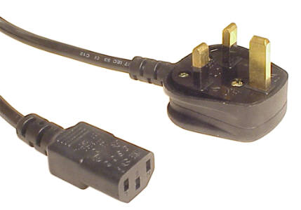 Power Cord C13,  UK Plug , Black Color , 2 Metre Long