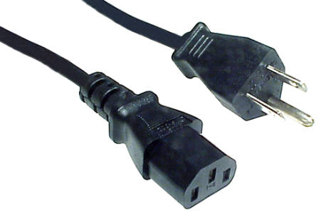 Power Cord C13,  USA Plug , Grey  Color , 3 Metre Long